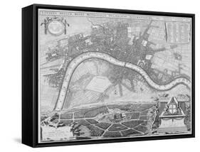 Map of London, 1690-null-Framed Stretched Canvas