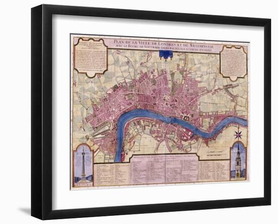 Map of London, 1727-null-Framed Giclee Print