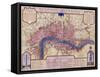 Map of London, 1727-null-Framed Stretched Canvas