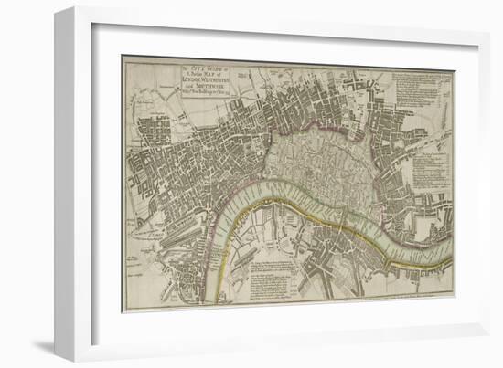 Map of London, 1753-null-Framed Giclee Print