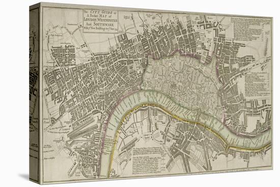 Map of London, 1753-null-Stretched Canvas