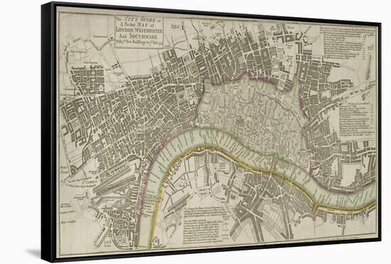 Map of London, 1753-null-Framed Stretched Canvas