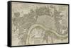 Map of London, 1753-null-Framed Stretched Canvas