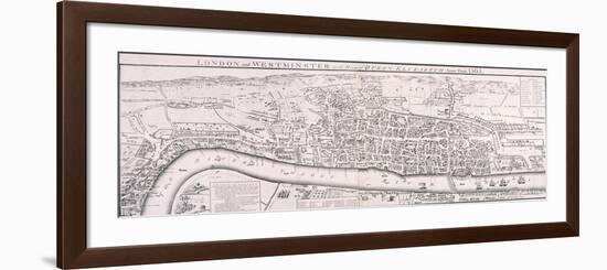 Map of London, 1789 Representing Elizabethan London-null-Framed Premium Giclee Print