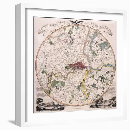 Map of London, 1798-E Bourne-Framed Giclee Print