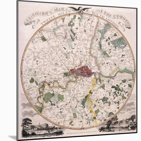 Map of London, 1798-E Bourne-Mounted Giclee Print