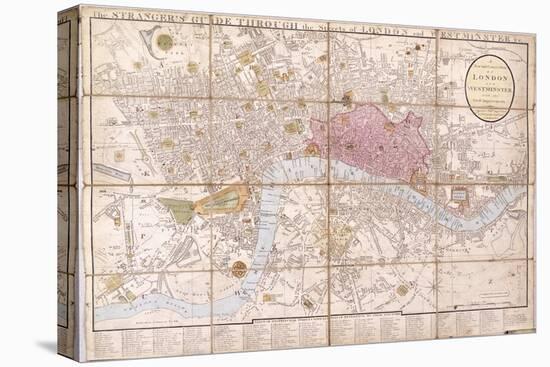 Map of London, 1823-null-Stretched Canvas