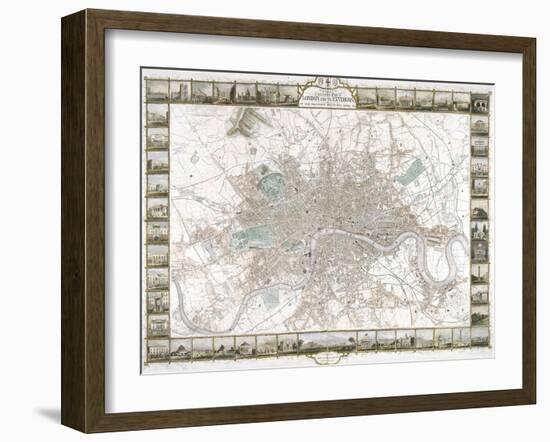 Map of London, 1851-J Rapkin-Framed Giclee Print