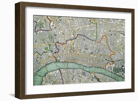 Map of London, 1852-Charles Knight-Framed Giclee Print