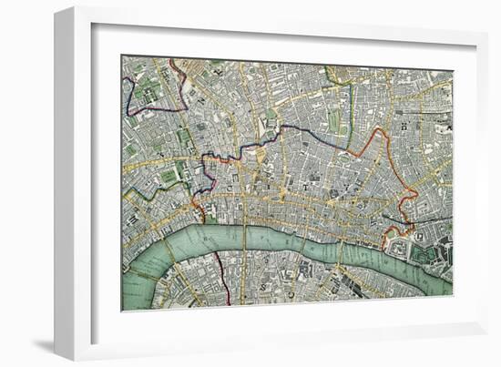 Map of London, 1852-Charles Knight-Framed Giclee Print