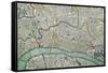 Map of London, 1852-Charles Knight-Framed Stretched Canvas