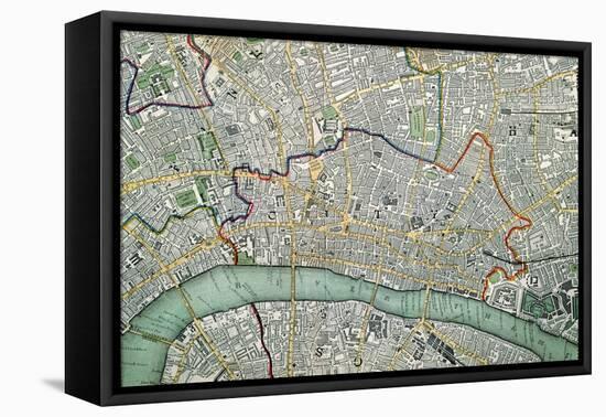 Map of London, 1852-Charles Knight-Framed Stretched Canvas