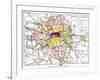 Map Of London, 1881-null-Framed Premium Giclee Print