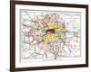 Map Of London, 1881-null-Framed Premium Giclee Print