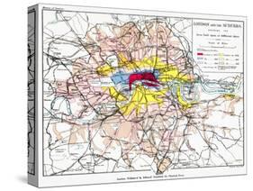 Map Of London, 1881-null-Stretched Canvas