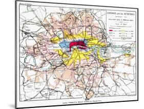 Map Of London, 1881-null-Mounted Giclee Print