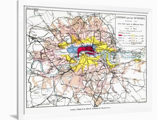 Map Of London, 1881-null-Framed Giclee Print