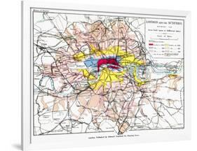 Map Of London, 1881-null-Framed Giclee Print