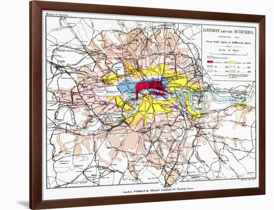 Map Of London, 1881-null-Framed Giclee Print