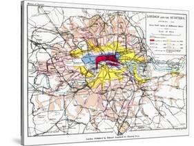 Map Of London, 1881-null-Stretched Canvas