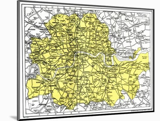 Map of London, 1924-1926-null-Mounted Giclee Print