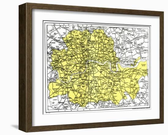 Map of London, 1924-1926-null-Framed Giclee Print