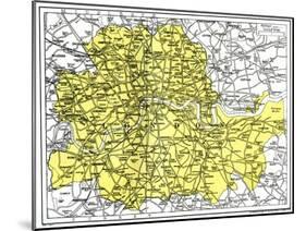 Map of London, 1924-1926-null-Mounted Giclee Print