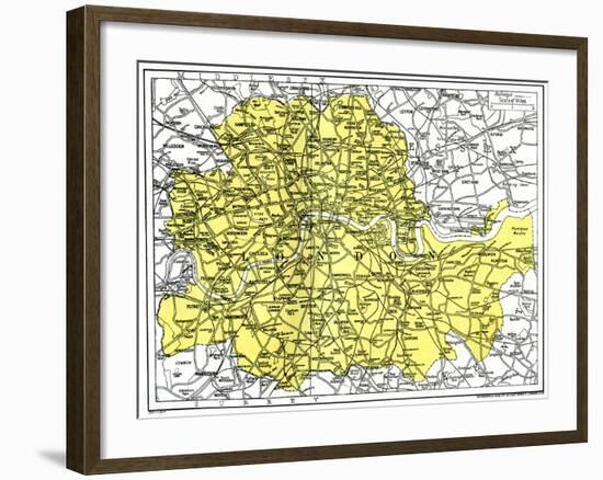 Map of London, 1924-1926-null-Framed Giclee Print