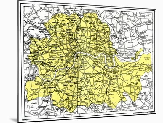 Map of London, 1924-1926-null-Mounted Giclee Print