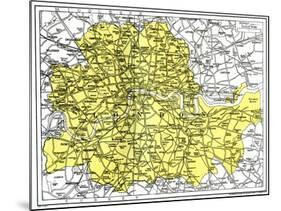 Map of London, 1924-1926-null-Mounted Giclee Print