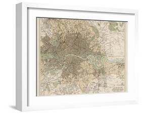 Map of London and Its Suburbs-J. Bartholomew-Framed Photographic Print