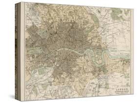 Map of London and Its Suburbs-J. Bartholomew-Stretched Canvas