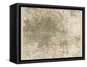 Map of London and Its Suburbs-J. Bartholomew-Framed Stretched Canvas