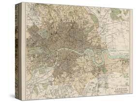 Map of London and Its Suburbs-J. Bartholomew-Stretched Canvas