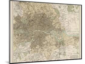 Map of London and Its Suburbs-J. Bartholomew-Mounted Photographic Print