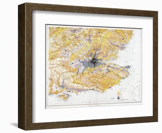 Map of London and South-East England, 1891-John Bartholomew-Framed Giclee Print