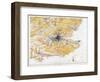 Map of London and South-East England, 1891-John Bartholomew-Framed Giclee Print