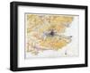 Map of London and South-East England, 1891-John Bartholomew-Framed Giclee Print