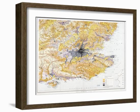 Map of London and South-East England, 1891-John Bartholomew-Framed Giclee Print