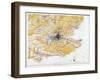 Map of London and South-East England, 1891-John Bartholomew-Framed Giclee Print