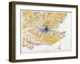 Map of London and South-East England, 1891-John Bartholomew-Framed Giclee Print