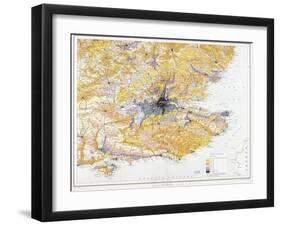 Map of London and South-East England, 1891-John Bartholomew-Framed Giclee Print