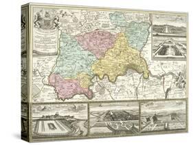 Map of London and Surrounding Counties, 1710-null-Stretched Canvas