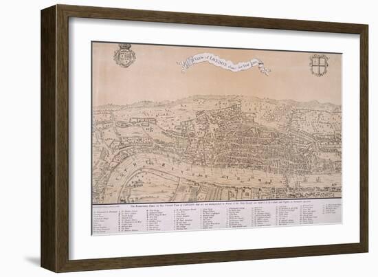 Map of London, C1560-null-Framed Giclee Print