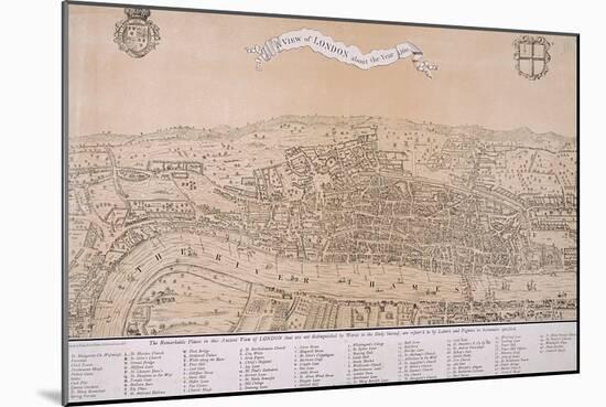 Map of London, C1560-null-Mounted Giclee Print