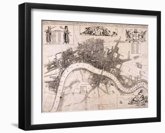 Map of London, C1680-John Oliver-Framed Giclee Print