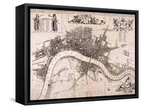 Map of London, C1680-John Oliver-Framed Stretched Canvas