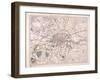 Map of London, C1860-Benjamin Rees Davies-Framed Giclee Print