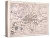 Map of London, C1860-Benjamin Rees Davies-Stretched Canvas