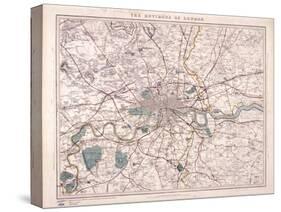 Map of London, C1860-Benjamin Rees Davies-Stretched Canvas